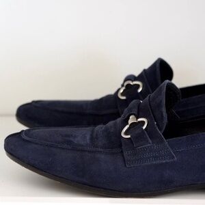 ENRICO FANTINI Navy Blue Moccasins Loafers Dress Shoes EU 42 US 9 Made In Italy